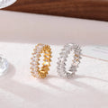 Fashion Jewelry Minimalist Baguette Oval Ring Stainless Steel 18K Gold Plated Zircon Wedding Rings for Women Engagement Party