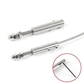 Cable Railing Wire Rope 1.5/2/3/4/5/6/8mm Threaded Stud Tension End Fitting Toggle Anchor Terminal with Hexagon Grub Screw Bolts