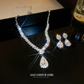 2023 Women's Fashion Jewelry Set Initial and Crystal Earrings Elegant Wedding Party Engagement Jewelry
