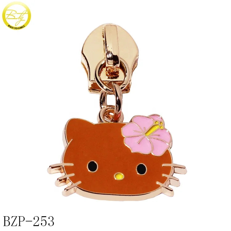 Zipper Factory Made Animal Shape Puller Slider Custom Epoxy logo Jeans Metal Puller Charms for Handbags Fitting