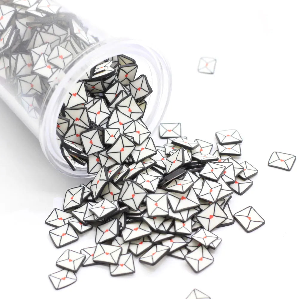 Envelope Clay Earrings Polymer Bead Charms Addition for Slime Accessories Fluffy Decoration Toys Filler Glitter 500g