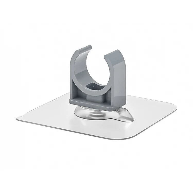 Pvc Gray Pipe Clip Water Pipe  Card Holder Free Punch Glue Sticker Pipe Card Set 20_25_32_40_50mm
