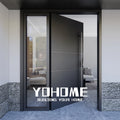 USA High End Villa Porch Front Door with One Side Glass Panels Steel and Glass Front Door Single Residence Front Door