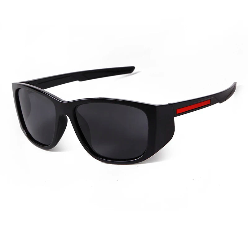 Classical Polarized Cycling Riding Sunglasses Outdoor Sports Men Eyeglasses Black Oversized square Frame Sunglasses