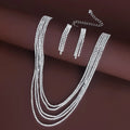 Top Classic India Jewelry Elegant Tassel Crystal Bridal Jewelry Sets African Rhinestone Wedding Necklace Earrings Bracelet Sets