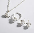 Cross-border Sales Pearl Earrings Necklace Set Wedding Banquet Dress Accessories Exquisite Three-piece Bridal Jewelry