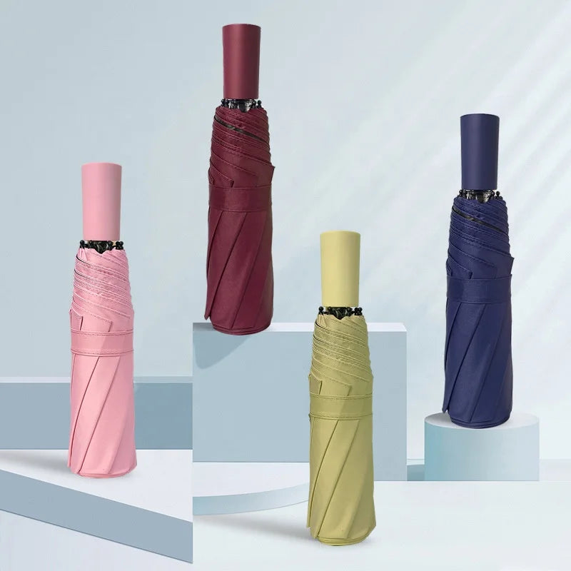 Manufacturer New Manual Umbrella Black Glue Folding Sunny Rain Dual Shading Sunscreen Sun Umbrella Custom logo Pattern Printing