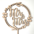Mr and Mrs Cake Topper Eucalyptus Wreath for Wedding Wooden Wreath With Leaves Floral Wedding Decor Mr&Mrs