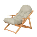 JIA MU JIA Wood Folding Beach Chairs Solid Wood + Fiber Material Lazy Lounge Chair Easy Take in Deck Chairs