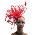 New Arrival Custom Red Flower Elegant Ladies Wedding Headwear Headband Party Holiday Church Hat Fascinator for Women