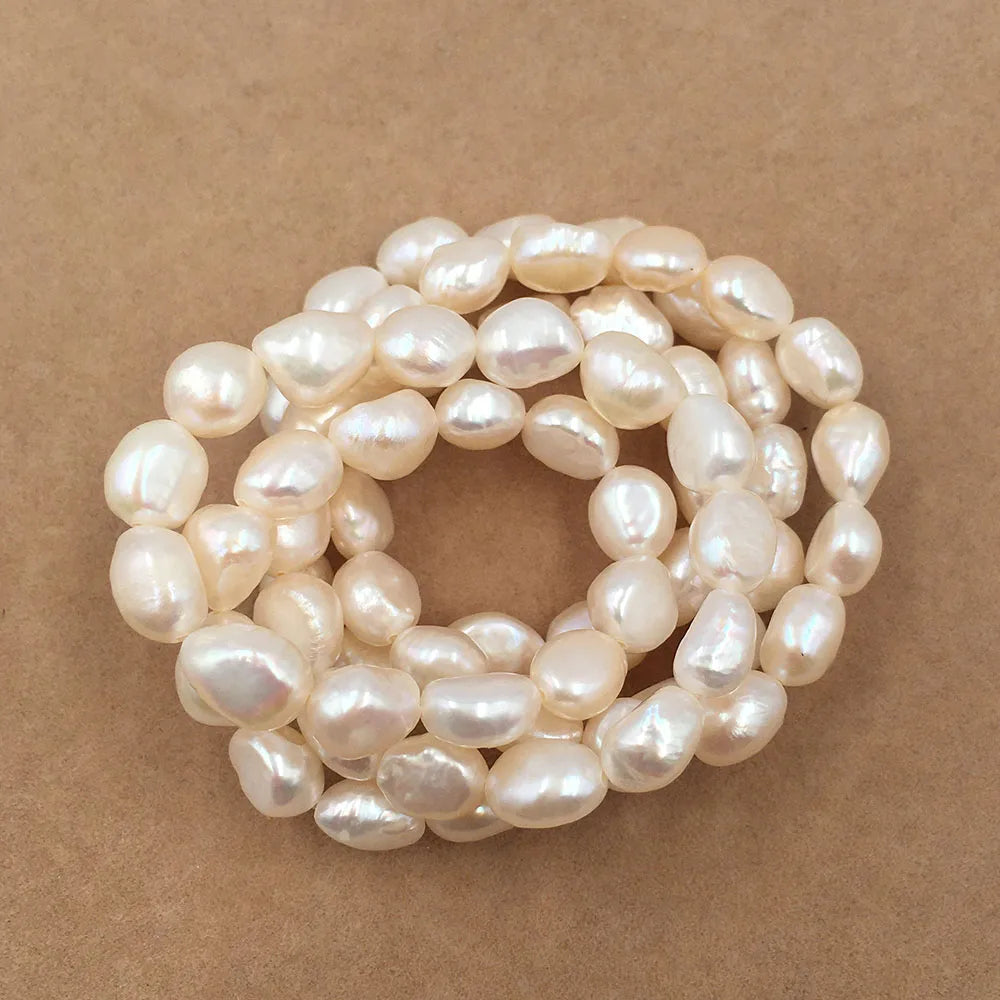 24 Inch Hair Wrap Elastic Band100% Nature Baroque Freshwater Pearl 6.3-7.3 mm Pearl Size factory Wholesale Price