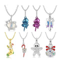 Christmas Snowflake Candy Crystal Pendant Necklace 925 Sterling Silver Necklaces Jewelry for Women Girl Gift Stock Dropshipping