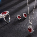 Wholesale Jewelry Set Diamond CZ Pendant Necklace Crystal Cubic Zircon Necklace Earrings Jewelry Set for Women