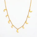 Joolim High End 18K PVD Gold Plated Stainless Steel Moon Crescent Tassel Pendant Necklace Fashion Jewelry Wholesale