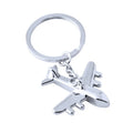 Fashion Polished Silver Aircraft Airplane Metal Keychain Airplane Model Key Fob Keyrings