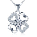 Women's 925 Sterling Silver Fine Wedding Jewelry 1 Carat D Color VVS Moissanite Three Stone Pendant Diamond Necklace