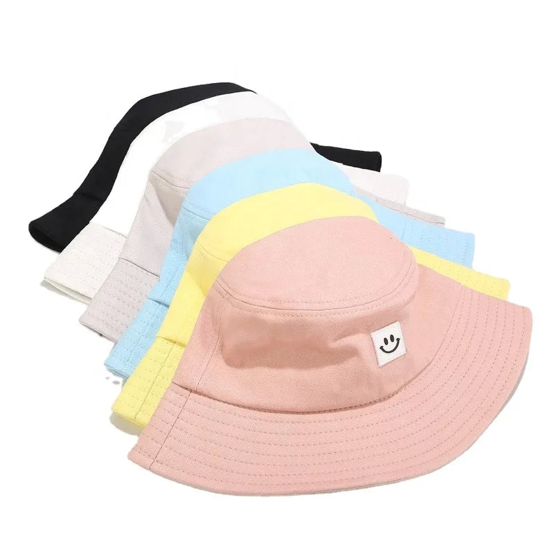 New Double-sided Neutral Candy Color Sunscreenoutdoor Travel Bicycle  Hat Hip-hop Panama Printing logo Custom logo  Bucket Hat