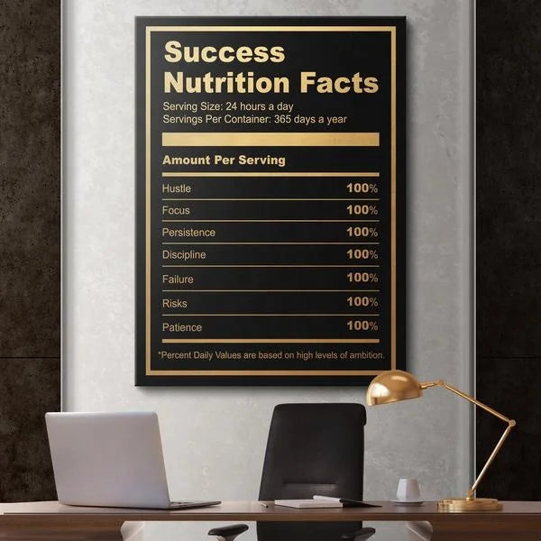 Nordic Abstract Motivational Poster Success Oil Painting Canvas Room Decor Ingredients Success Pictures Printed Canvas