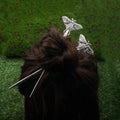 Witch Hair Stick Vintage Butterfly Moth Hairpin Jewelry Gift for Women