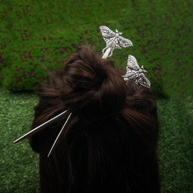 Witch Hair Stick Vintage Butterfly Moth Hairpin Jewelry Gift for Women