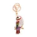 New Arrivals Colorful Crystal Oil Dripping Owl Key Chains Rhinestone Enamel Bird Parrot Keychain for Backpack