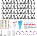 Pastry Pipe Decoration Tips Stainless Steel  with Sugar Pipe Tips and Bag Set Cake Decor Kit