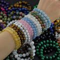 Summer Jewelry Natural Stone Bracelet 6mm 8mm Elastic Gemstone Crystal Stretch Stone Bead Bracelets for Women Men Wholesale