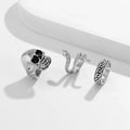 DUYIZHAO Hip Hop Jewelry Custom Alloy Ring Retro Punk Trend Skull Python Design 3-Piece Alloy Ring Wholesale