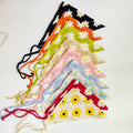 2024 Women Spring Summer Hair Accessories Knit Handmade Hair Kerchief Daisy Sunflower Pattern Crochet Triangular Headband
