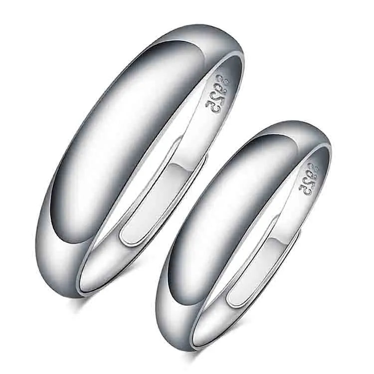 925 Sterling Silver Adjustable Wedding Ring for Women Men   Without Stones