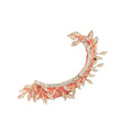 Creative Leaf Crystal Diamonds Non-Pierced Ear Wrap Crawler Hook Ear Cuff Full Ear Earring for Wedding Party Gift