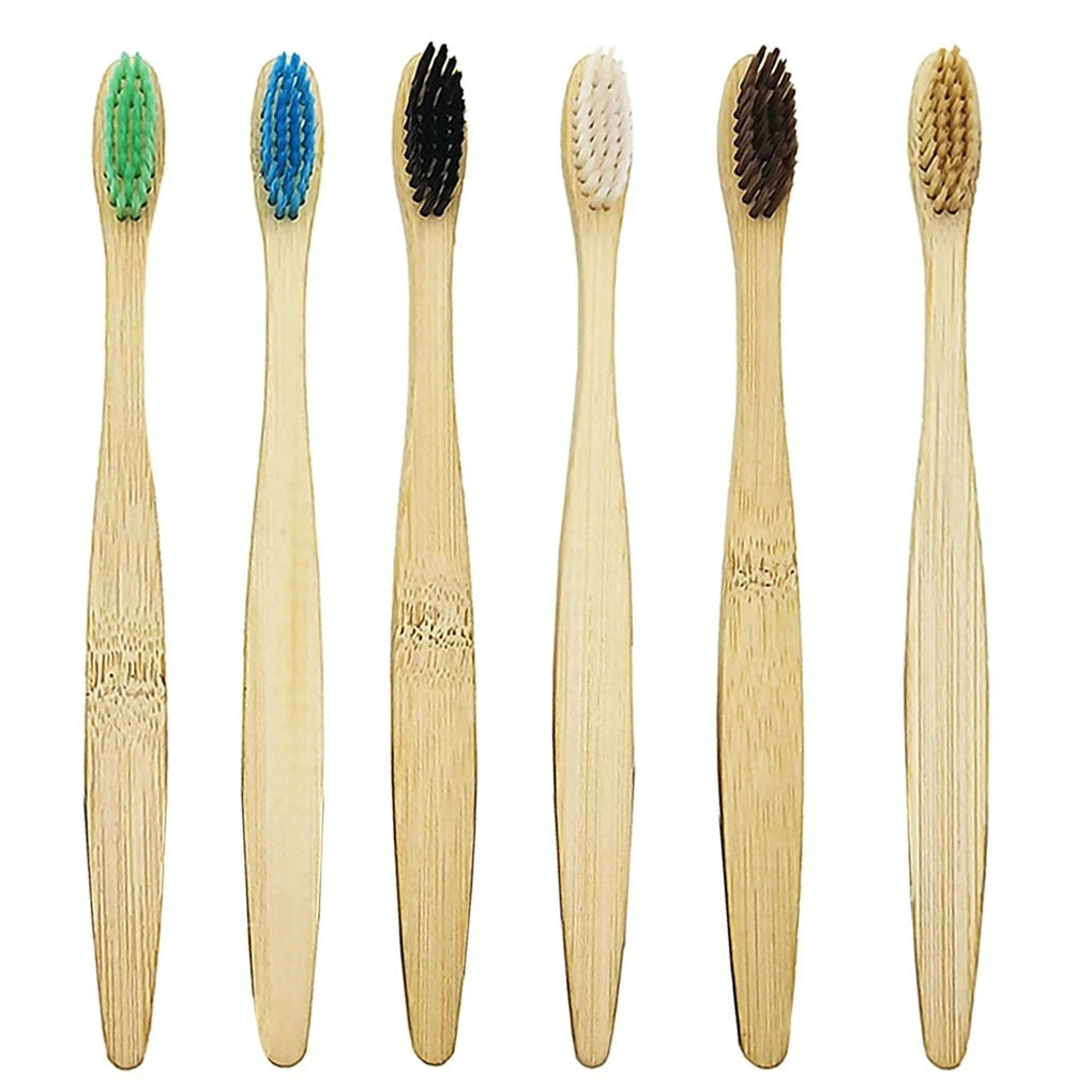 Custom Logo Colorful Natural Bamboo Toothbrush Soft Bristle Charcoal Teeth Bamboo Toothbrushes Soft Dental Oral Care