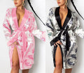 New Designer Silk Satin Sleepwear Pajamas Yes Daddy XXL Bath Towel Robes for Women