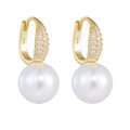 Stylish Zircon Silver 925 Pearl Earrings Chic Sterling Silver Jewelry for Women
