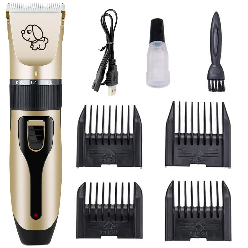 Stainless Steel Electric Pet Shaver Hair Trimmer Low Noise Grooming Tool for Cat and Dog Battery Powered