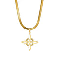 Luxury Popular Witch Knot S-shaped Snake Bone Chain Gold Plated Stainless Steel Fashion Jewelry Geometric Necklace Pendant