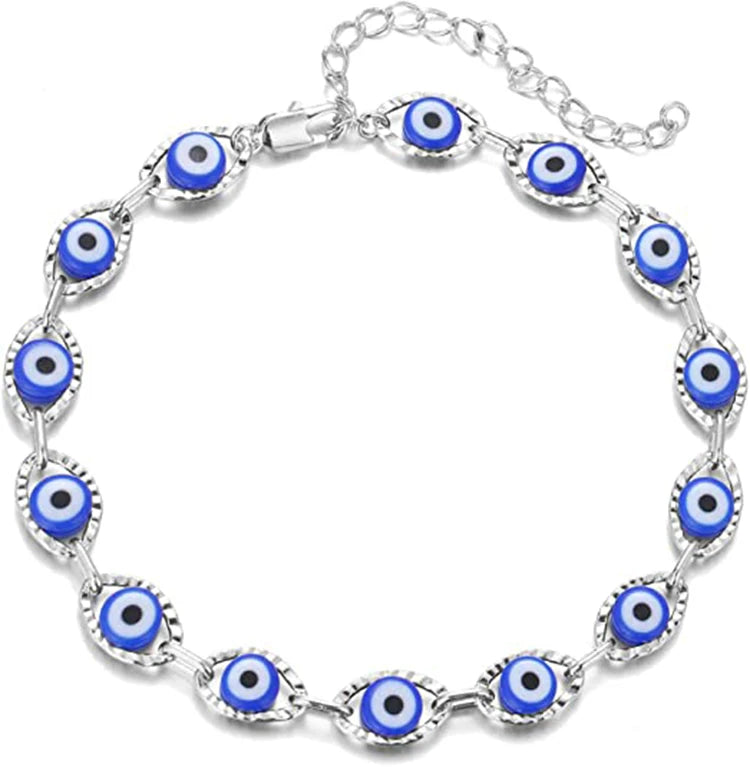 Vintage Cute Gold Silver Plated Chain Eye Colorful Anklet for Women