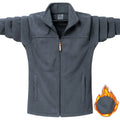 Men's Plus Size Color Blocked Polar Fleece Jacket Winter Insulated Outerwear with Stand Collar for Work and Outdoor Activities