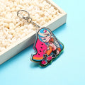 CNAWO Custom Gradient Charm Keychain Holographic Personalization with Epoxy and Glitter Acrylic and Metal Material
