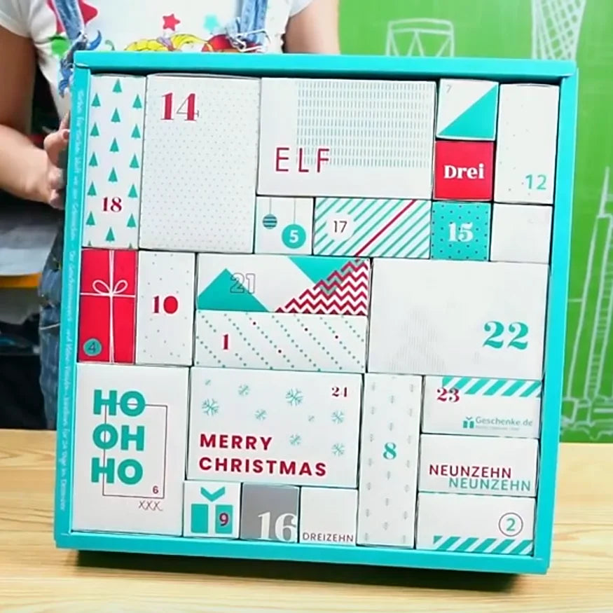 Custom logo Wholesale Printing Empty Beauty Packaging Gift 25 Days Makeup Advent Calendar Box