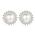 New S925 Sterling Silver Sunflower Pearl Earrings Moissanite Earrings High Fashion Jewelry Manufacturers Wholesale Customized