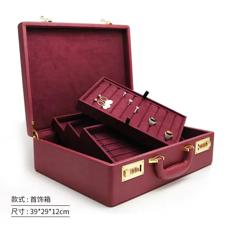 DOC Fashion Jewelry Exhibition Box Jewelry Travel Box Pu Leather Jewelry Packing case