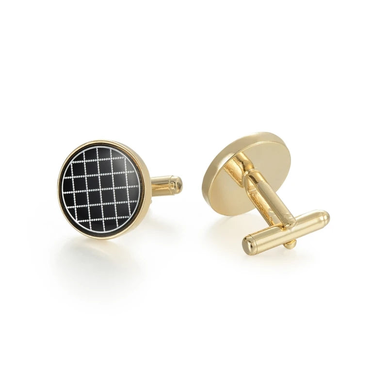 Wholesale DIY Custom Brass Men's Cufflinks New Fashion Gold Color Business Casual Shirt Accessory for Wedding Gift Box