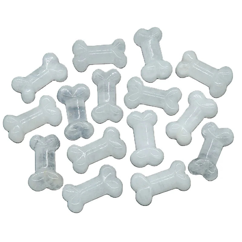 DIY Wholesale Natural Crystal Mini Bones Mix Material Mini Clear Quartz Craft Hand Made Gemstone Carving for Decoration and Gifts