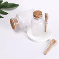 ABS Plastic Frosted Clear Bath Salt Bottle with Bamboo Lid 100g 200g 300g Free Samples for Cream Skin Care Cosmetics