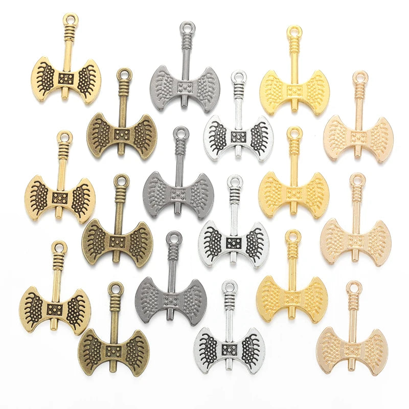 6 Colors Ax Charms Pendants for Bracelet Necklace DIY Jewelry Making Finding Accessories 21.5*16mm M24