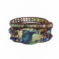 Blue Green Imperial Jasper Wrap Bracelet for Women Indian Agate Lapis Lazuli Natural Stone Beaded Bracelet Handmade Boho Jewelry