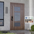American Approved Entrance Best Wood Door Design Home Exterior Door with Glass Panel Security Exterior Front Door