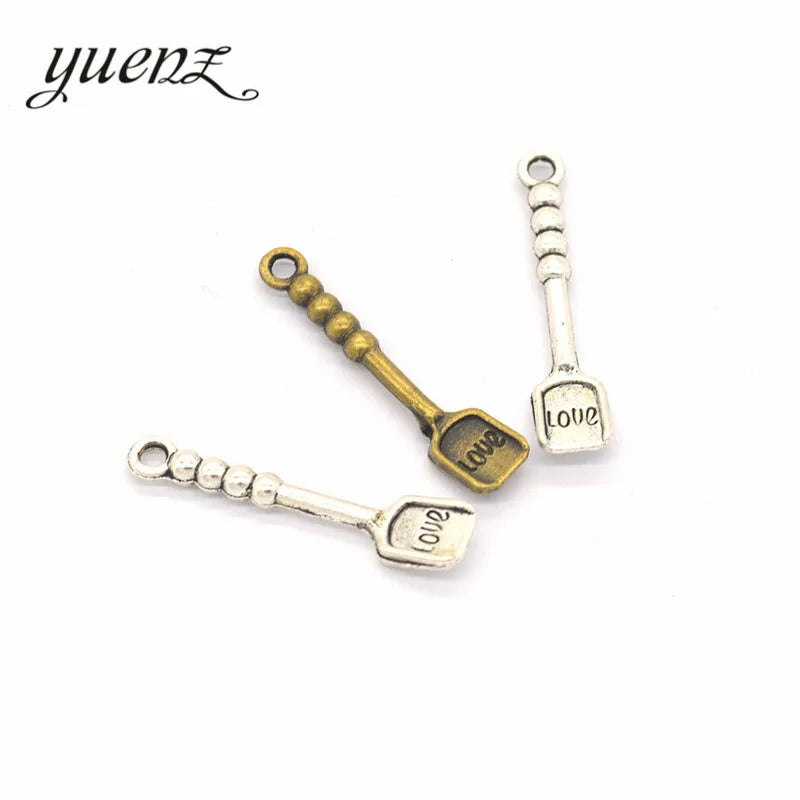 YuenZ Antique Silver Color Metal Alloy Shovel Charms Pendants Necklace Beads for DIY Big Hole Beads Bracelets Charms J109