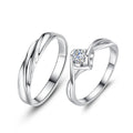 BASQUESUN Factory Wholesale Wus Ring Couple Love Copper Inlaid Simulation Diamond Ring Niche Design Wave Love Couple Ring
